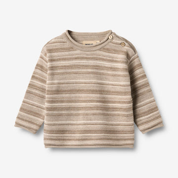 Wheat Main Strickpullover Gunnar Knitted Tops 9574 warm sand stripe