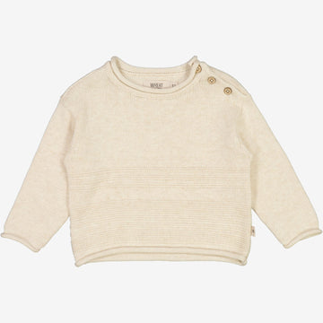 Wheat Main  Strickpullover Gunnar | Baby Knitted Tops 1101 cloud melange