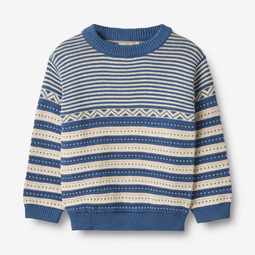 Wheat Main Strickpullover Janus Knitted Tops 1173 deep ocean