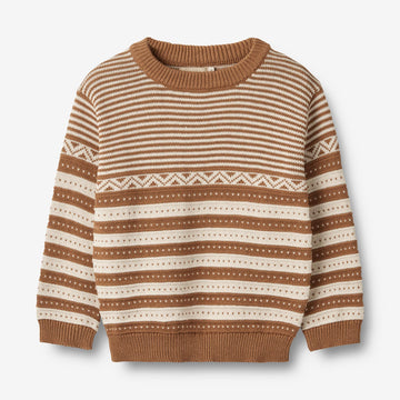 Wheat Main Strickpullover Jan Knitted Tops 5073 caramel