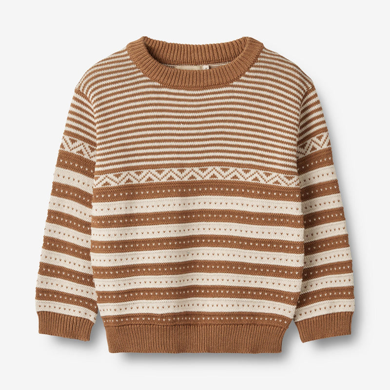 Wheat Main Strickpullover Janus Knitted Tops 5073 caramel