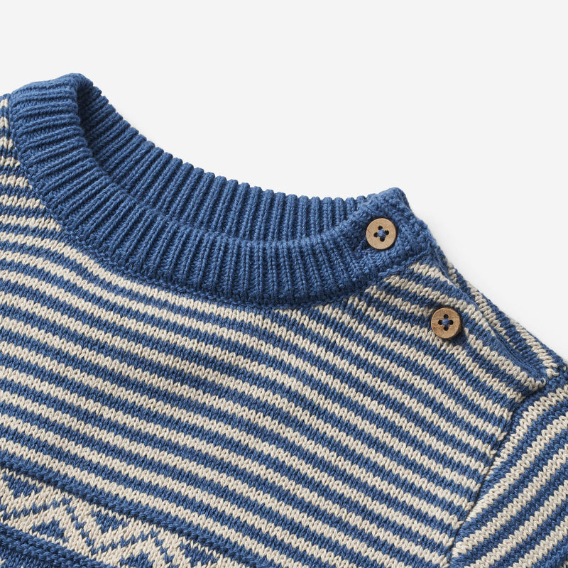 Wheat Main Strickpullover Janus | Baby Knitted Tops 1173 deep ocean