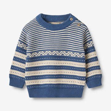 Wheat Main Strickpullover Janus | Baby Knitted Tops 1173 deep ocean