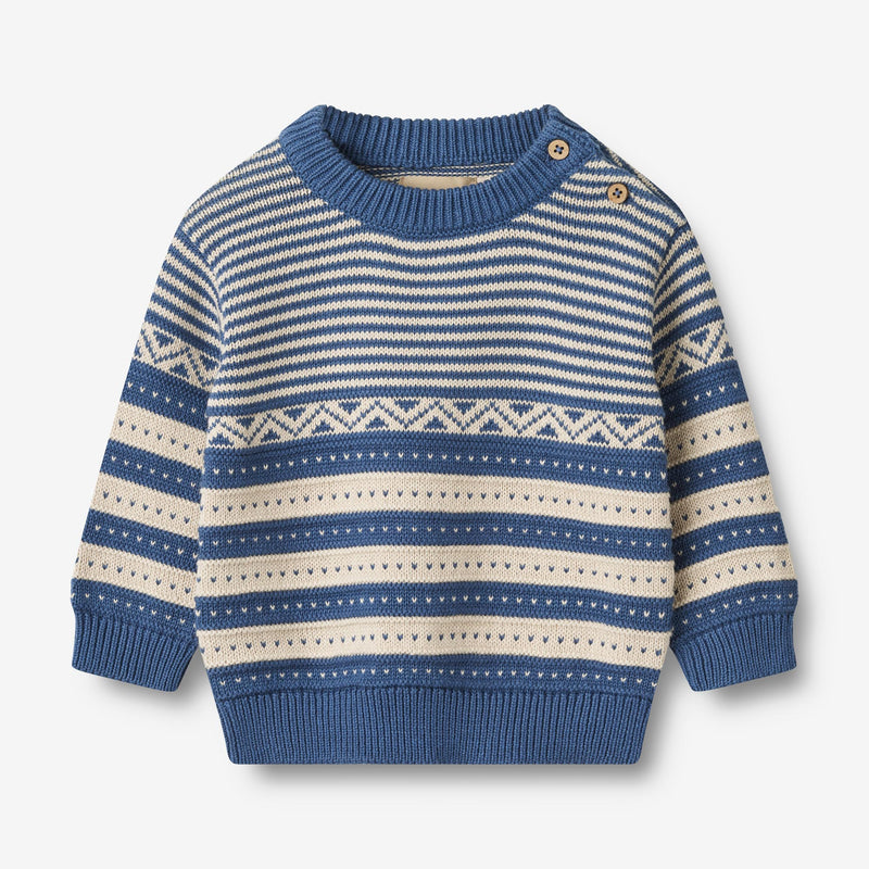 Wheat Main Strickpullover Janus | Baby Knitted Tops 1173 deep ocean