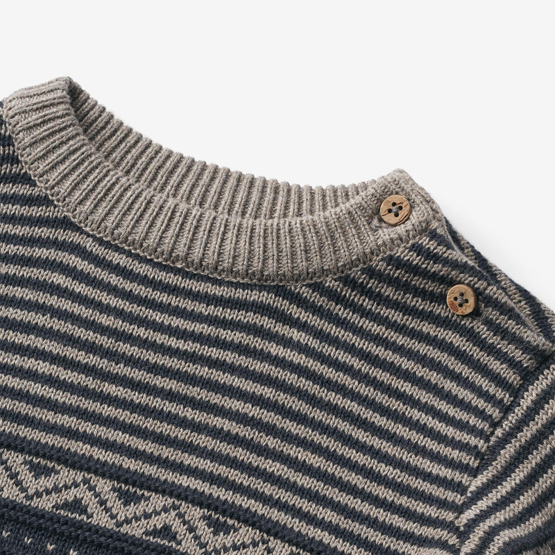 Wheat Main Strickpullover Janus | Baby Knitted Tops 1432 navy