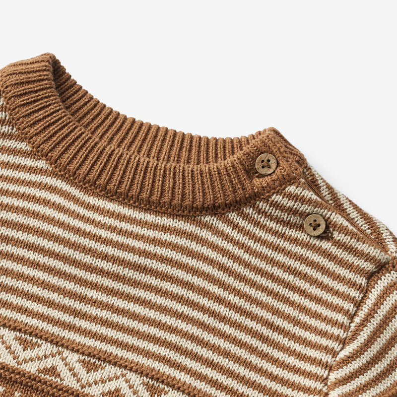 Wheat Main Strickpullover Janus | Baby Knitted Tops 5073 caramel