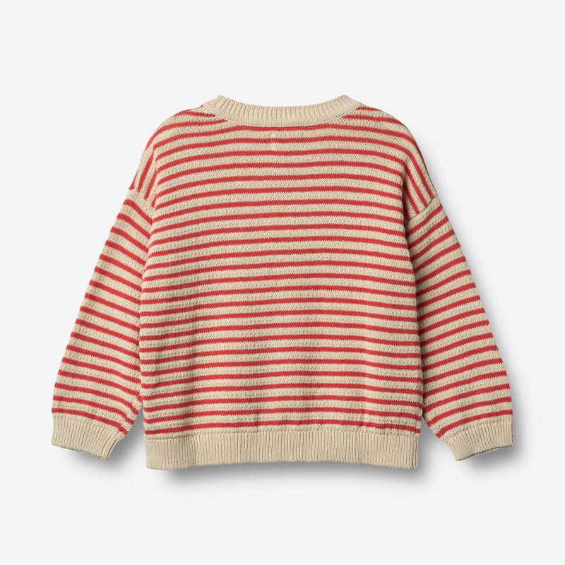 Wheat Main Strickpullover Leise Knitted Tops 2078 red stripe