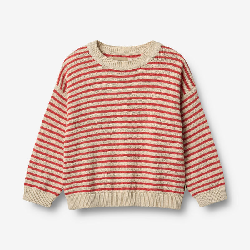 Wheat Main Strickpullover Leise Knitted Tops 2078 red stripe