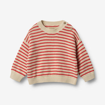 Wheat Main Strickpullover Leise Knitted Tops 2078 red stripe