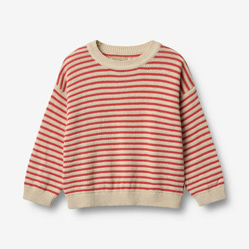 Wheat Main Strickpullover Leise Pullover 2078 red stripe