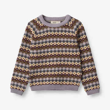 Wheat Main  Strickpullover Mimi Jacquard Knitted Tops 9404 multi lavender