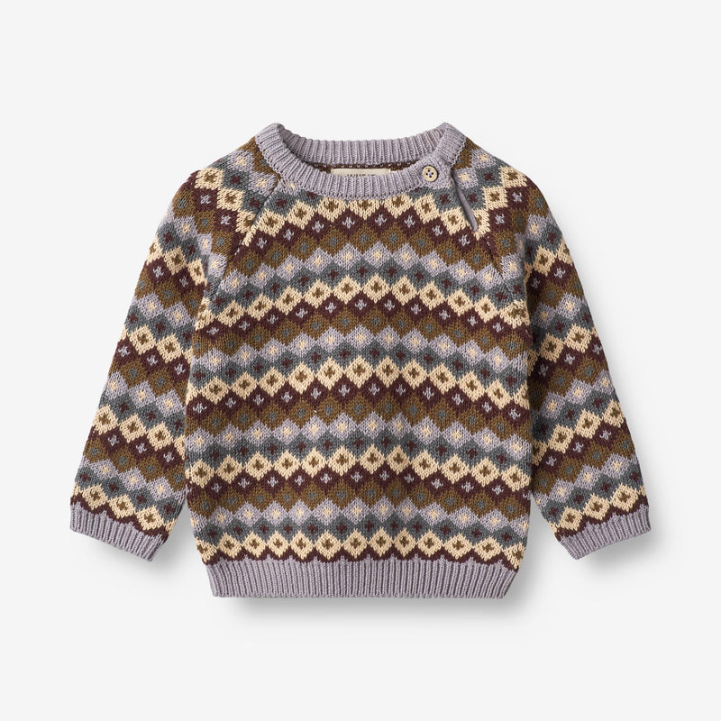 Wheat Main  Strickpullover Mimi Jacquard | Baby Knitted Tops 9404 multi lavender