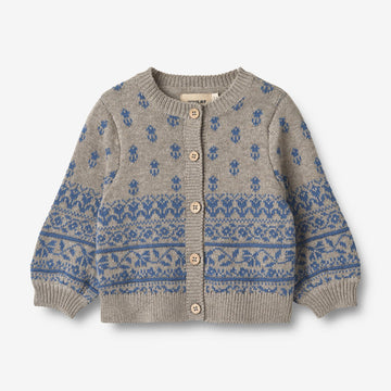 Wheat Main  Strickpullover Mimi Jacquard Knitted Tops 3229 warm grey melange