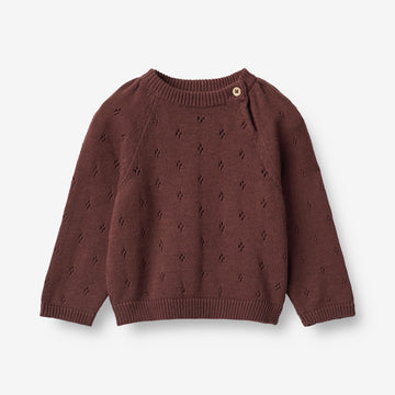 Wheat Main  Strickpullover Mira | Baby Knitted Tops 2118 aubergine