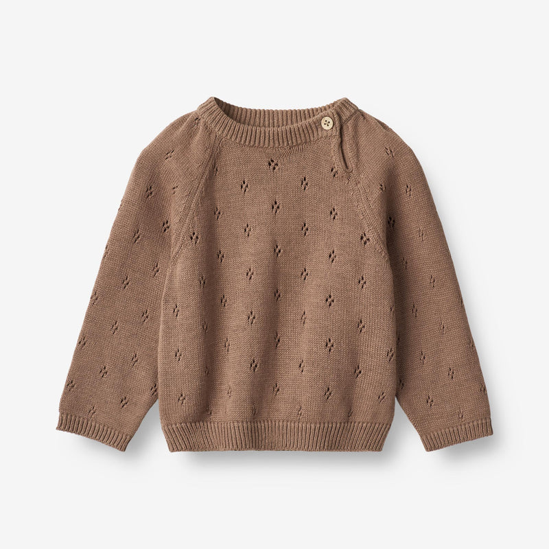 Wheat Main  Strickpullover Mira | Baby Knitted Tops 3004 cocoa brown