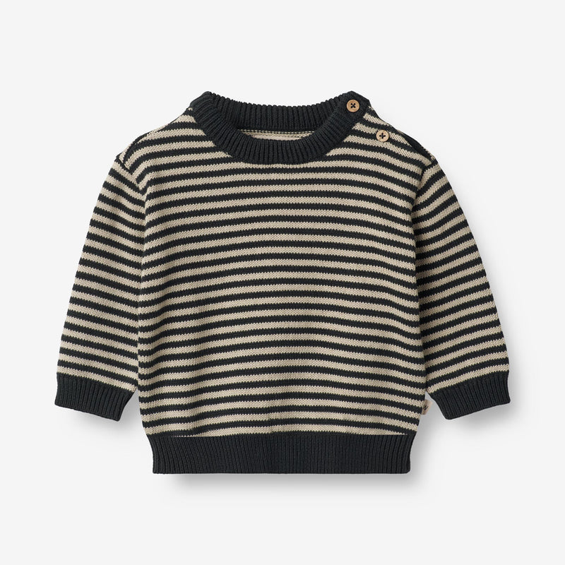 Wheat Main  Strickpullover Morgan | Baby Knitted Tops 1433 navy stripe