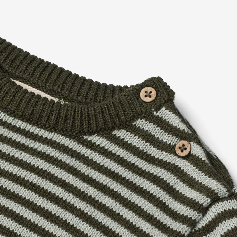 Wheat Main  Strickpullover Morgan | Baby Knitted Tops 1686 forest night stripe