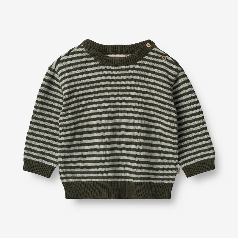 Wheat Main  Strickpullover Morgan | Baby Knitted Tops 1686 forest night stripe