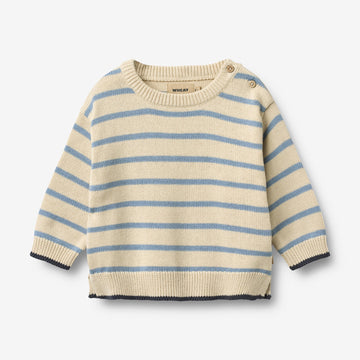 Wheat Main Strickpullover Morgan Pullover 9642 faded denim stripe