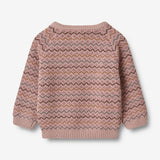 Wheat Main Strickpullover Nanna Jacquard | Baby Knitted Tops 1135 dry rose