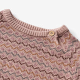 Wheat Main Strickpullover Nanna Jacquard | Baby Knitted Tops 1135 dry rose
