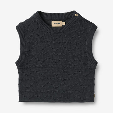 Wheat Main Strickweste Bobby Knitted Tops 1432 navy