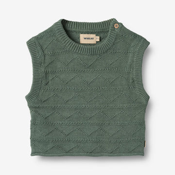 Wheat Main Strickweste Bobby Knitted Tops 9550 duck green