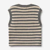 Wheat Main Strickweste Ruby Knitted Tops 0175 grey stripe