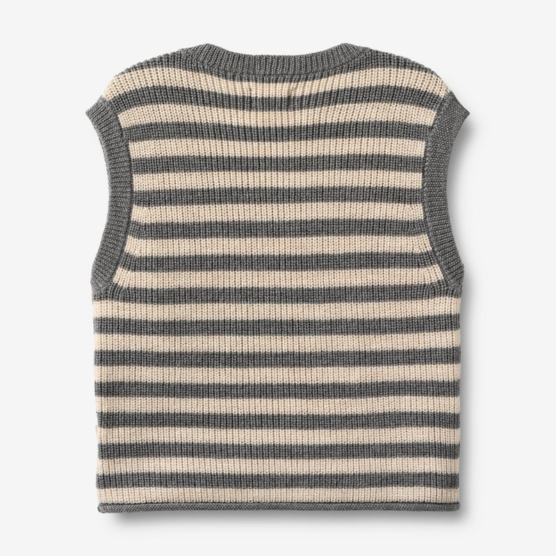 Wheat Main Strickweste Ruby Knitted Tops 0175 grey stripe