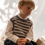 Wheat Main Strickweste Ruby Knitted Tops 0175 grey stripe