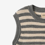 Wheat Main Strickweste Ruby Knitted Tops 0175 grey stripe
