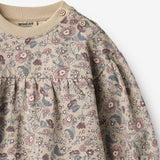 Wheat Main Sweat dress L/S Lilja Dress 9904 soft sand flowers