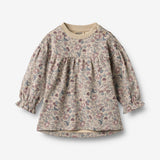 Wheat Main Sweat dress L/S Lilja Dress 9904 soft sand flowers