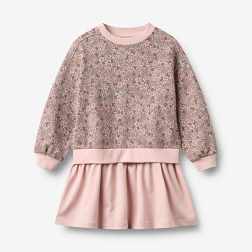 Wheat Main Sweatkleid L/S Maggie Dress 9899 rose brown flowers