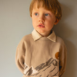 Wheat Main Sweatshirt L/S Ellis Print Sweatshirt 9711 grey moon