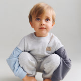 Wheat Main Sweatshirt L/S Lennon Badge Sweatshirt 0220 light melange grey