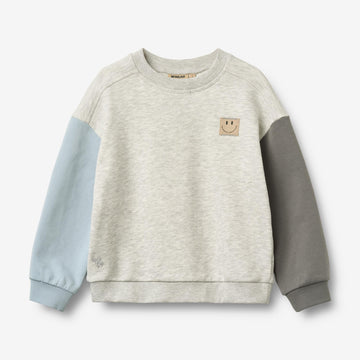 Wheat Main Sweatshirt L/S Lennon Badge Sweatshirt 0220 light melange grey
