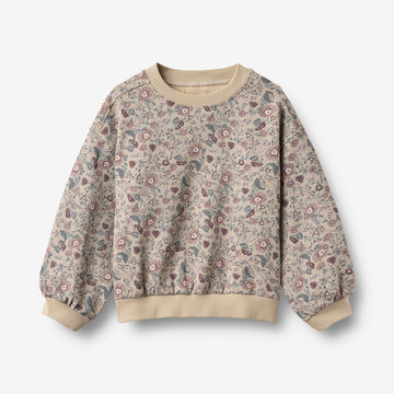 Wheat Main Sweatshirt L/S Lia Sweatshirt 9904 soft sand flowers