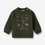 Wheat Main  Sweatshirt mit Weltraum-Stickerei | Baby Sweatshirts 4097 deep forest