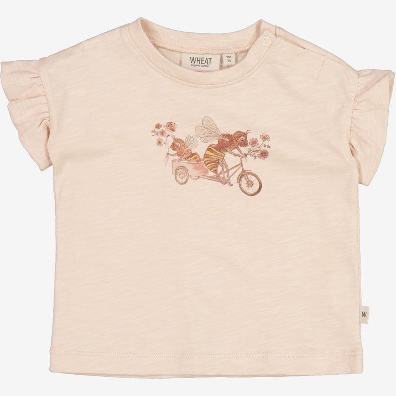 Wheat Main  T-Shirt Bienen auf Fahrrad | Baby Jersey Tops and T-Shirts 2032 rose dust