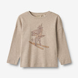 Wheat Main T-Shirt Freunde beim Schlittschuhlaufen Jersey Tops and T-Shirts 0072 gravel melange