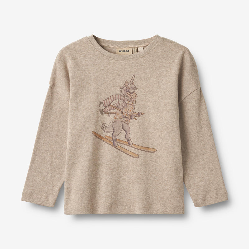 Wheat Main T-Shirt Freunde beim Schlittschuhlaufen Jersey Tops and T-Shirts 0072 gravel melange