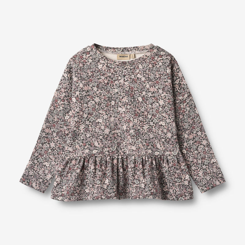Wheat Main T-Shirt L/S Carolina Jersey Tops and T-Shirts 9565 purple stone flowers