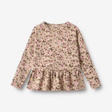 Wheat Main T-Shirt L/S Carolina T-Shirt 9769 soft sand flower wine