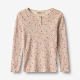 Wheat Main T-Shirt L/S Eja T-Shirt 9764 grey cloud flowers