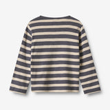 Wheat Main T-Shirt L/S Milo T-Shirt 1309 greyblue stripe