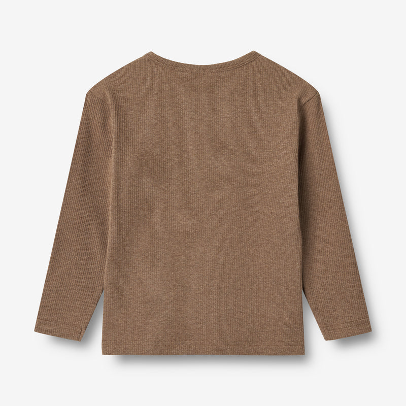 Wheat Main T-Shirt L/S Morris Jersey Tops and T-Shirts 9549 coffee melange