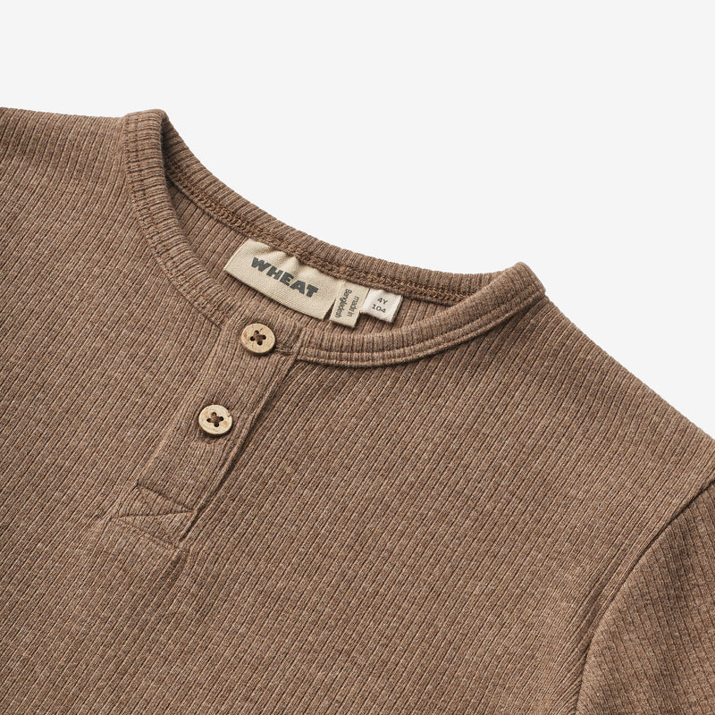 Wheat Main T-Shirt L/S Morris Jersey Tops and T-Shirts 9549 coffee melange
