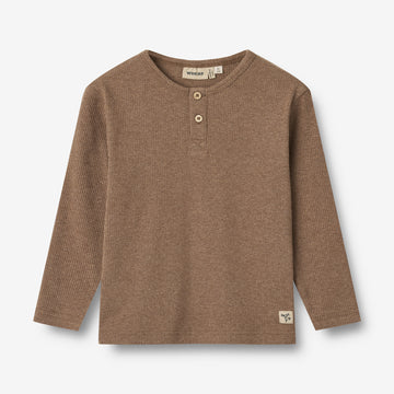 Wheat Main T-Shirt L/S Morris Jersey Tops and T-Shirts 9549 coffee melange