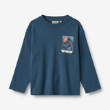 Wheat Main T-Shirt L/S Print Dixie Jersey Tops and T-Shirts 1194 blue denim